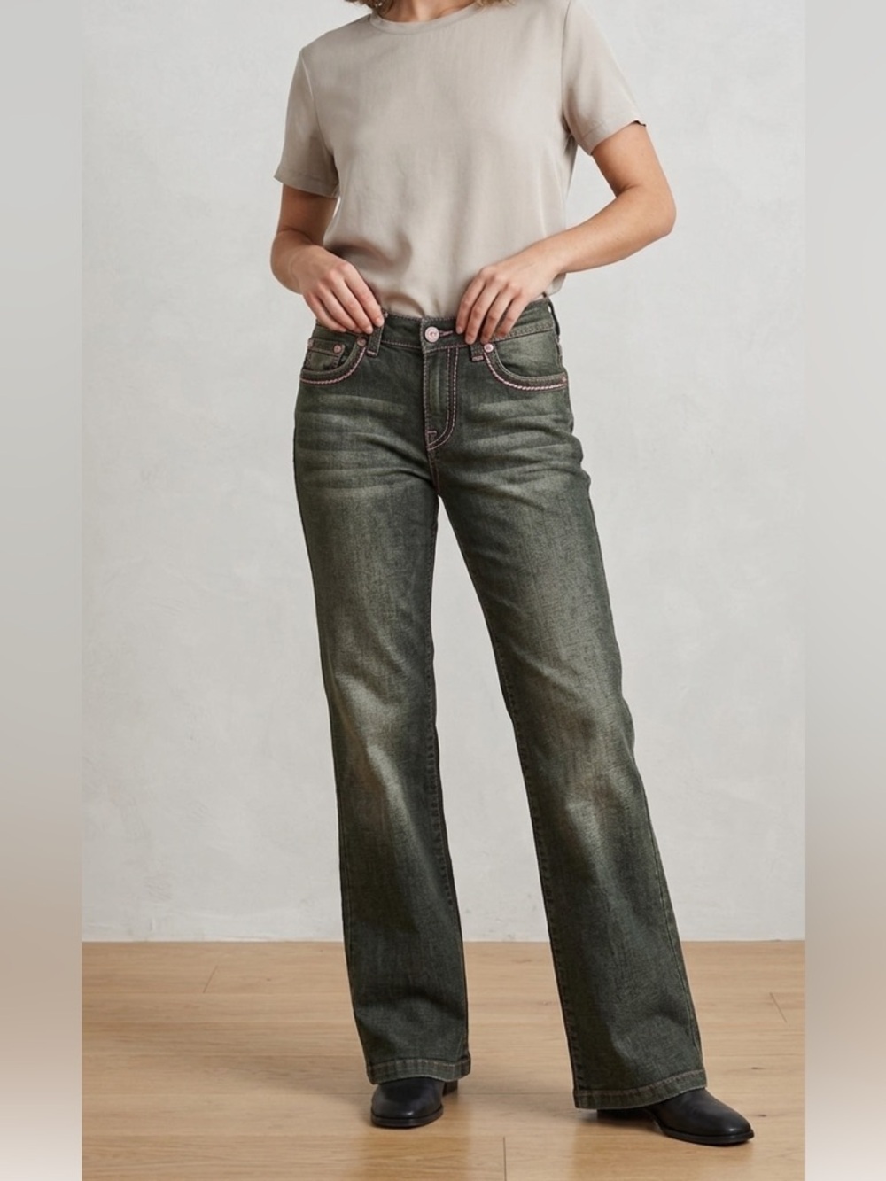 KIKIT Charcoal Boot Cut Jeans, Size 4
